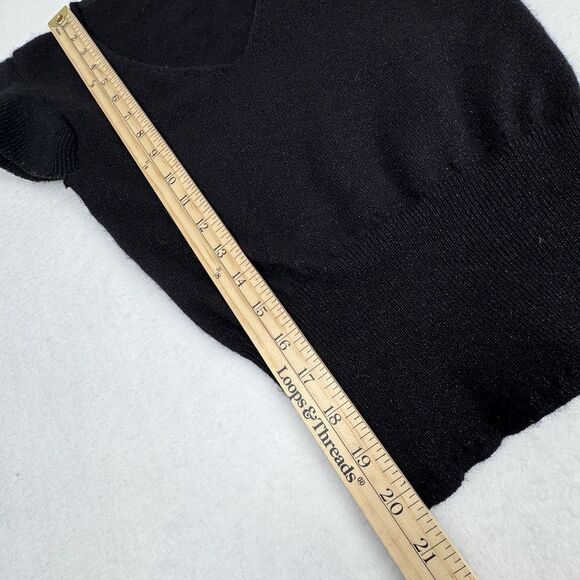 Wyeth by Todd Magill Women Cashmere Ruffle V-Neck Sweater S Shimmer Evening Knit - Picture 9 of 12